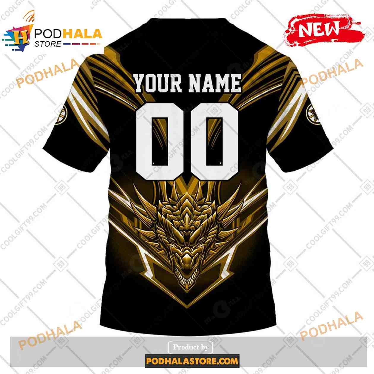 Custom NHL Boston Bruins Dragon Design Shirt Hoodie 3D - Bring Your Ideas,  Thoughts And Imaginations Into Reality Today