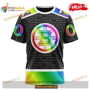 Custom Nhl Boston Bruins Pride Gradient Color Design Hockey Shirt Hoodie 3d 3