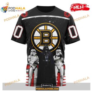 Custom Nhl Boston Bruins Star Wars Black Design Shirt Hoodie 3d 3