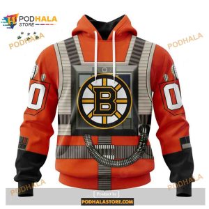 Custom Nhl Boston Bruins Star Wars Rebel Pilot Design Shirt Hoodie 3d 1