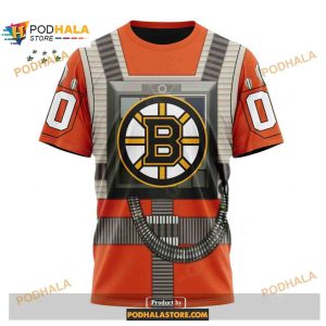 Custom Nhl Boston Bruins Star Wars Rebel Pilot Design Shirt Hoodie 3d 3
