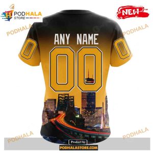Custom Nhl Boston Bruins With Cityscape Shirt Hoodie 3d 4