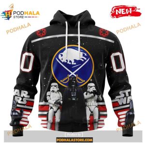 Custom Nhl Buffalo Sabres Star Wars Black Design Shirt Hoodie 3d 1