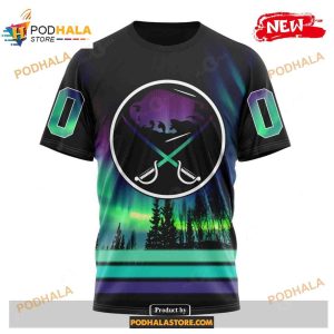 Custom Nhl Buffalo Sabres With Northern Lights Shirt Hoodie 3d 3