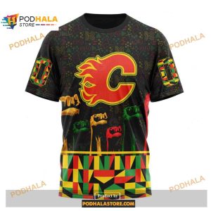 Custom Nhl Calgary Flames Celebrate Black History Month Shirt Hoodie 3d 3