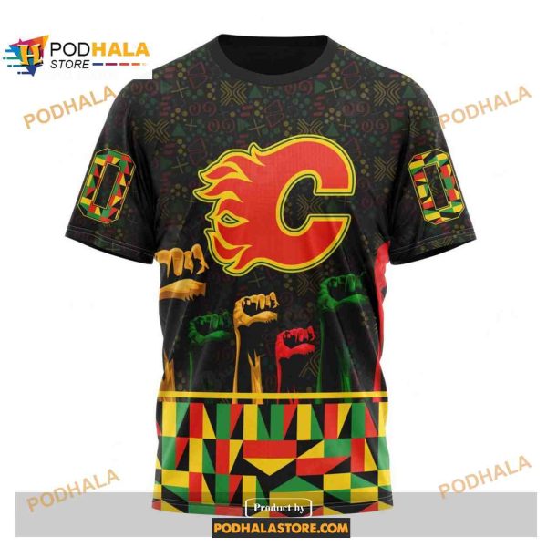 Custom NHL Calgary Flames Celebrate Black History Month Shirt Hoodie 3D