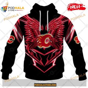 Custom Nhl Calgary Flames Dragon Design Shirt Hoodie 3d 2