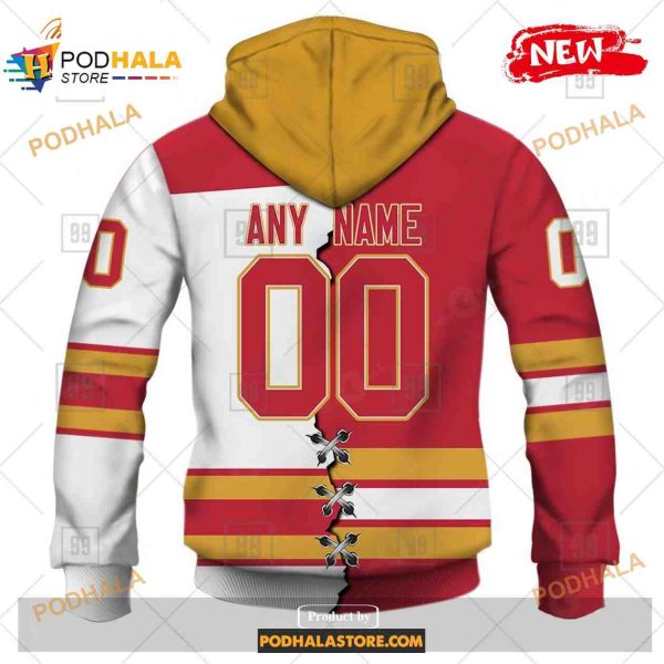 Custom NHL Calgary Flames Mix Color Jersey 2023 Shirt Hoodie 3D