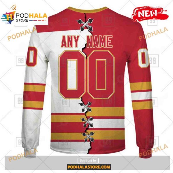 Custom NHL Calgary Flames Mix Color Jersey 2023 Shirt Hoodie 3D