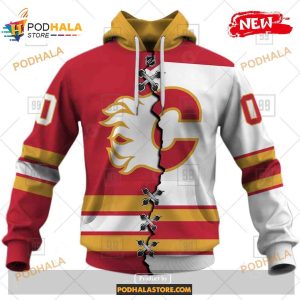 Custom Nhl Calgary Flames Mix Color Jersey 2023 Shirt Hoodie 3d 4