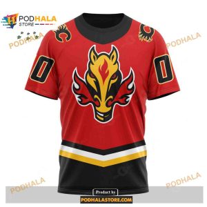 Custom Nhl Calgary Flames Reverse Retro Redesign Shirt Hoodie 3d 2