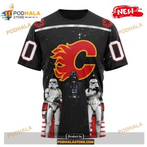 Custom Nhl Calgary Flames Star Wars Black Design Shirt Hoodie 3d 4