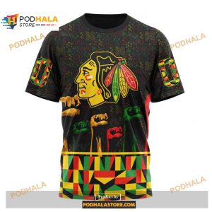 Custom Nhl Chicago Blackhawks Celebrate Black History Month Shirt Hoodie 3d 3