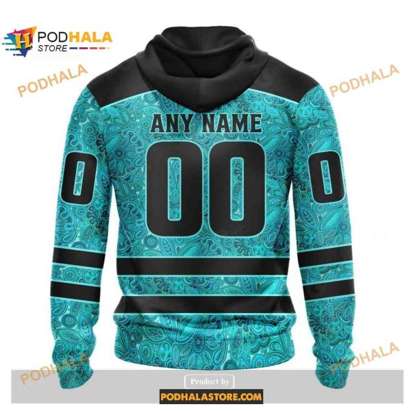 Custom NHL Chicago Blackhawks Fight Ovarian Cancer Shirt Hoodie 3D