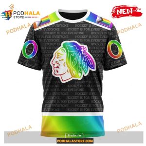 Custom Nhl Chicago Blackhawks Pride Gradient Color Design Hockey Shirt Hoodie 3d 3