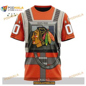 Custom Nhl Chicago Blackhawks Star Wars Rebel Pilot Design Shirt Hoodie 3d 3