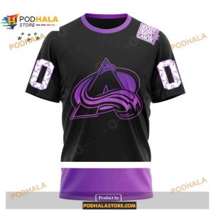 Custom Nhl Colorado Avalanche Black Hockey Fights Cancer Shirt Hoodie 3d 3