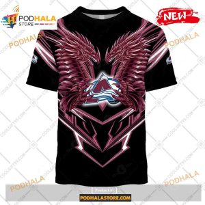 Custom Nhl Colorado Avalanche Dragon Design Shirt Hoodie 3d 2