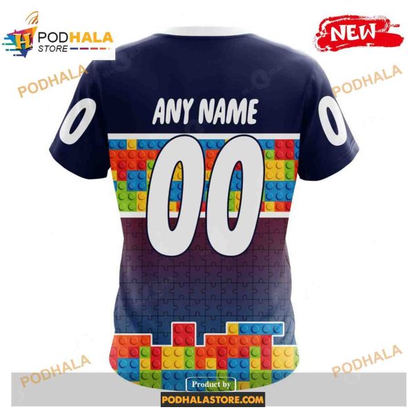 Custom NHL Colorado Avalanche Puzzle Game Gradients Full Color Shirt Hoodie 3D