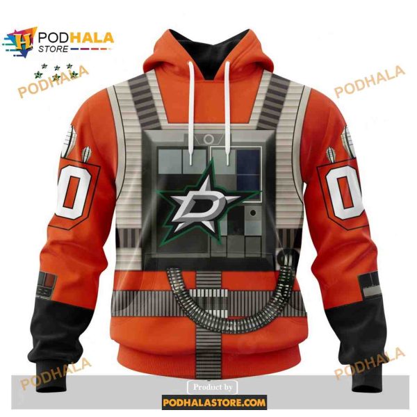 Custom NHL Dallas Stars Star Wars Rebel Pilot Design Shirt Hoodie 3D