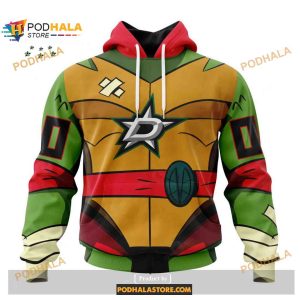 Custom Nhl Dallas Stars Teenage Mutant Ninja Turtles Design Shirt Hoodie 3d 1