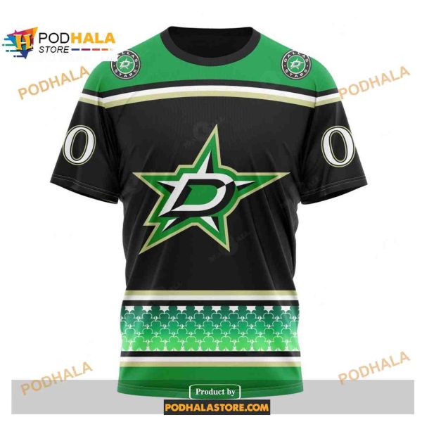 Custom NHL Dallas Stars Unisex Kits Hockey Patricks Day Shirt Hoodie 3D