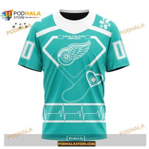 Custom Nhl Detroit Red Wings Honoring Healthcare Heroes Shirt Hoodie 3d 3