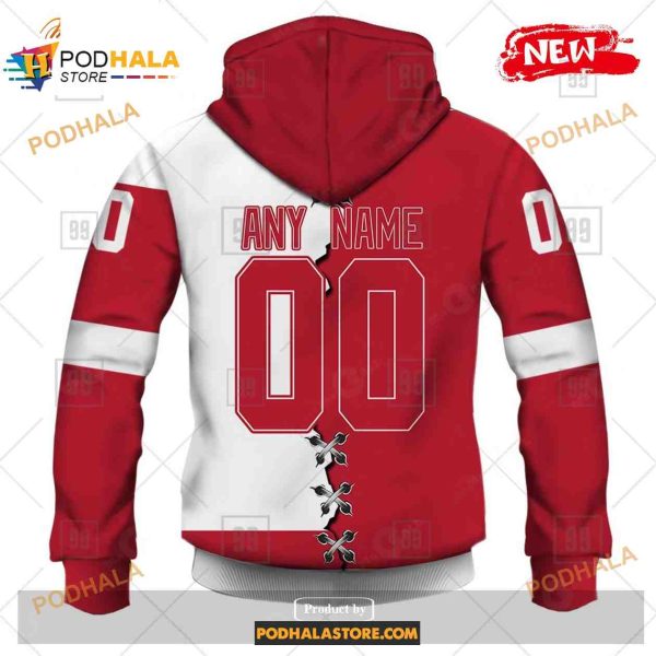 Custom NHL Detroit Red Wings Mix Color Jersey 2023 Shirt Hoodie 3D