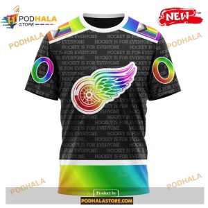 Custom Nhl Detroit Red Wings Pride Gradient Color Design Hockey Shirt Hoodie 3d 3