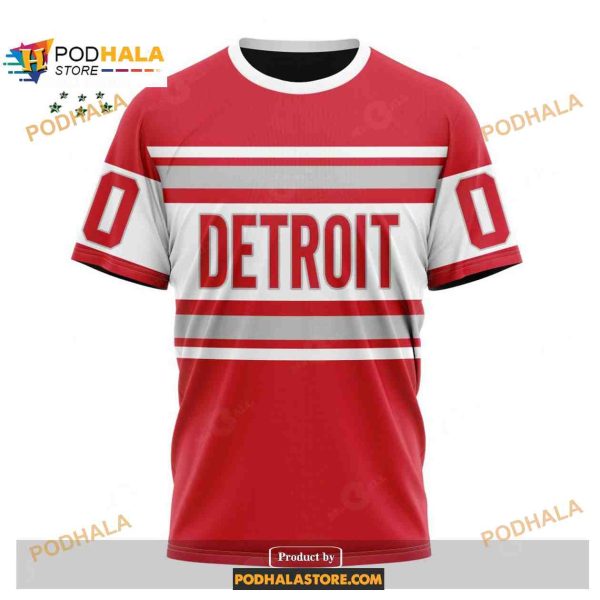 Custom NHL Detroit Red Wings Reverse Retro Redesign Shirt Hoodie 3D