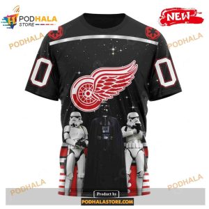 Custom Nhl Detroit Red Wings Star Wars Black Design Shirt Hoodie 3d 3