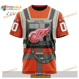 Custom Nhl Detroit Red Wings Star Wars Rebel Pilot Design Shirt Hoodie 3d 3