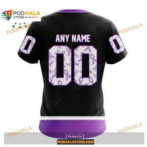 Custom Nhl Edmonton Oilers Black Hockey Fights Cancer Shirt Hoodie 3d 4