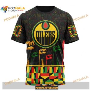 Custom Nhl Edmonton Oilers Celebrate Black History Month Shirt Hoodie 3d 3