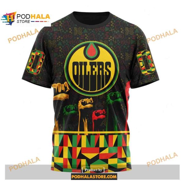 Custom NHL Edmonton Oilers Celebrate Black History Month Shirt Hoodie 3D