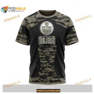 Custom Nhl Edmonton Oilers Color Military Members Kits V5 Shirt Hoodie 3d 3