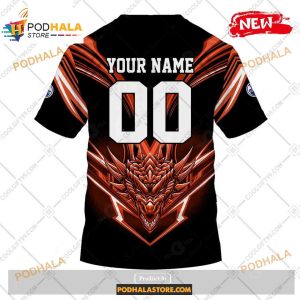 Custom Nhl Edmonton Oilers Dragon Design Shirt Hoodie 3d 4