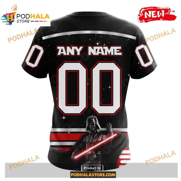 Custom NHL Edmonton Oilers Star Wars Black Design Shirt Hoodie 3D