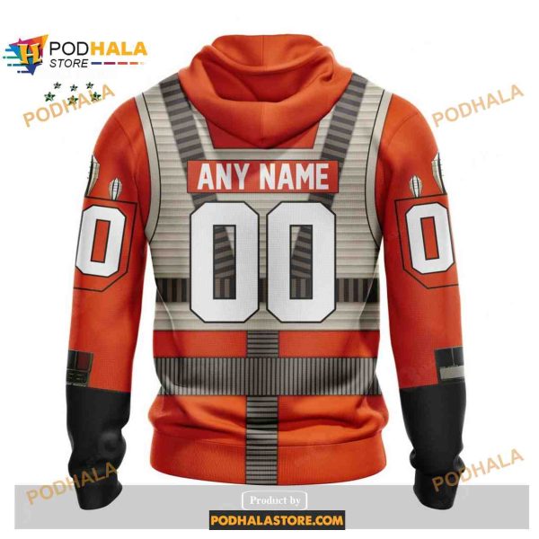 Custom NHL Edmonton Oilers Star Wars Rebel Pilot Design Shirt Hoodie 3D