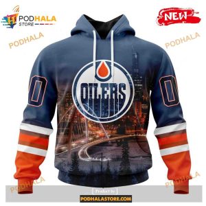 Custom Nhl Edmonton Oilers With Walterdale Bridge Shirt Hoodie 3d 1