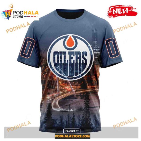 Custom NHL Edmonton Oilers With Walterdale Bridge Shirt Hoodie 3D