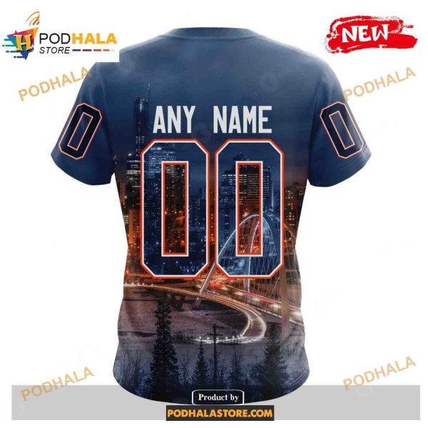 Custom NHL Edmonton Oilers With Walterdale Bridge Shirt Hoodie 3D