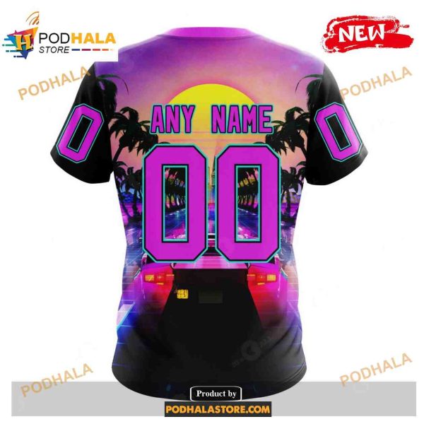 Custom NHL Florida Panthers Miami Vice Pink Design Shirt Hoodie 3D