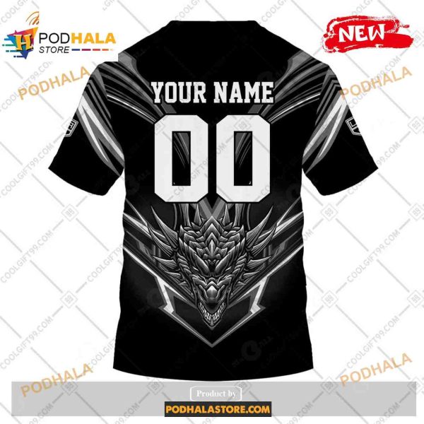 Custom NHL Los Angeles Kings Dragon Design Shirt Hoodie 3D