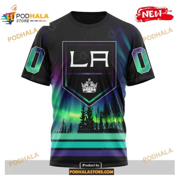 Custom NHL Los Angeles Kings With Northern Lights Shirt Hoodie 3D