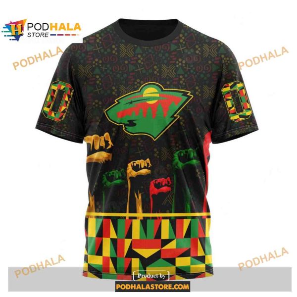 Custom NHL Minnesota Wild Celebrate Black History Month Shirt Hoodie 3D