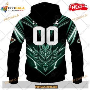 Custom Nhl Minnesota Wild Dragon Design Shirt Hoodie 3d 3