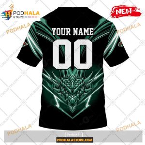 Custom Nhl Minnesota Wild Dragon Design Shirt Hoodie 3d 4