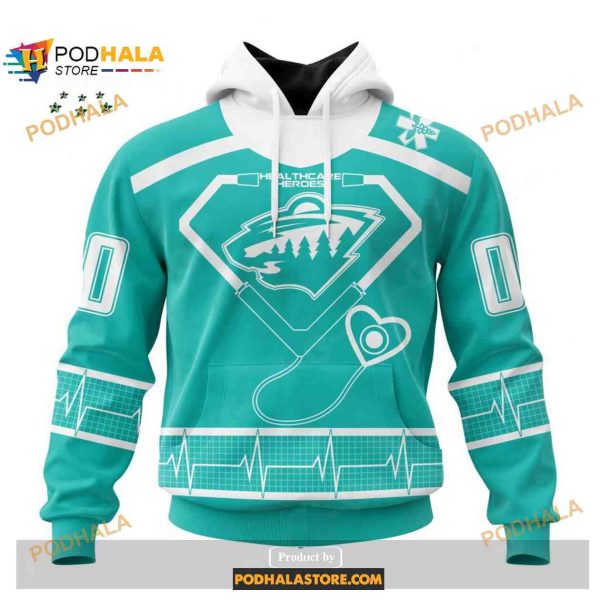 Custom NHL Minnesota Wild Honoring Healthcare Heroes Shirt Hoodie 3D