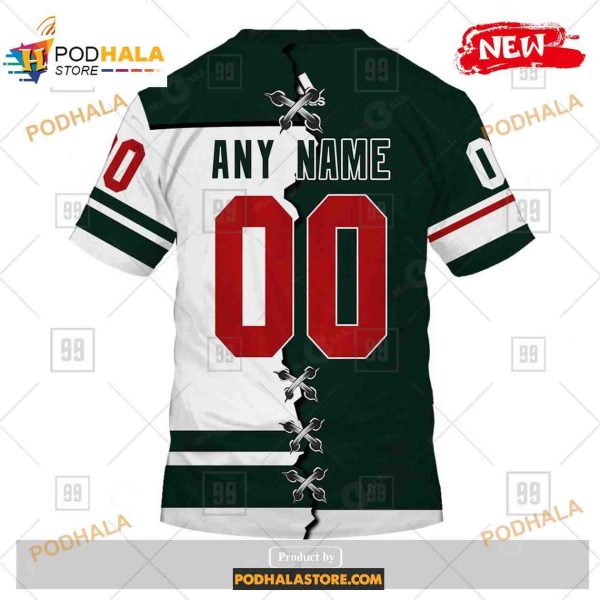 Custom NHL Minnesota Wild Mix Color Jersey 2023 Shirt Hoodie 3D
